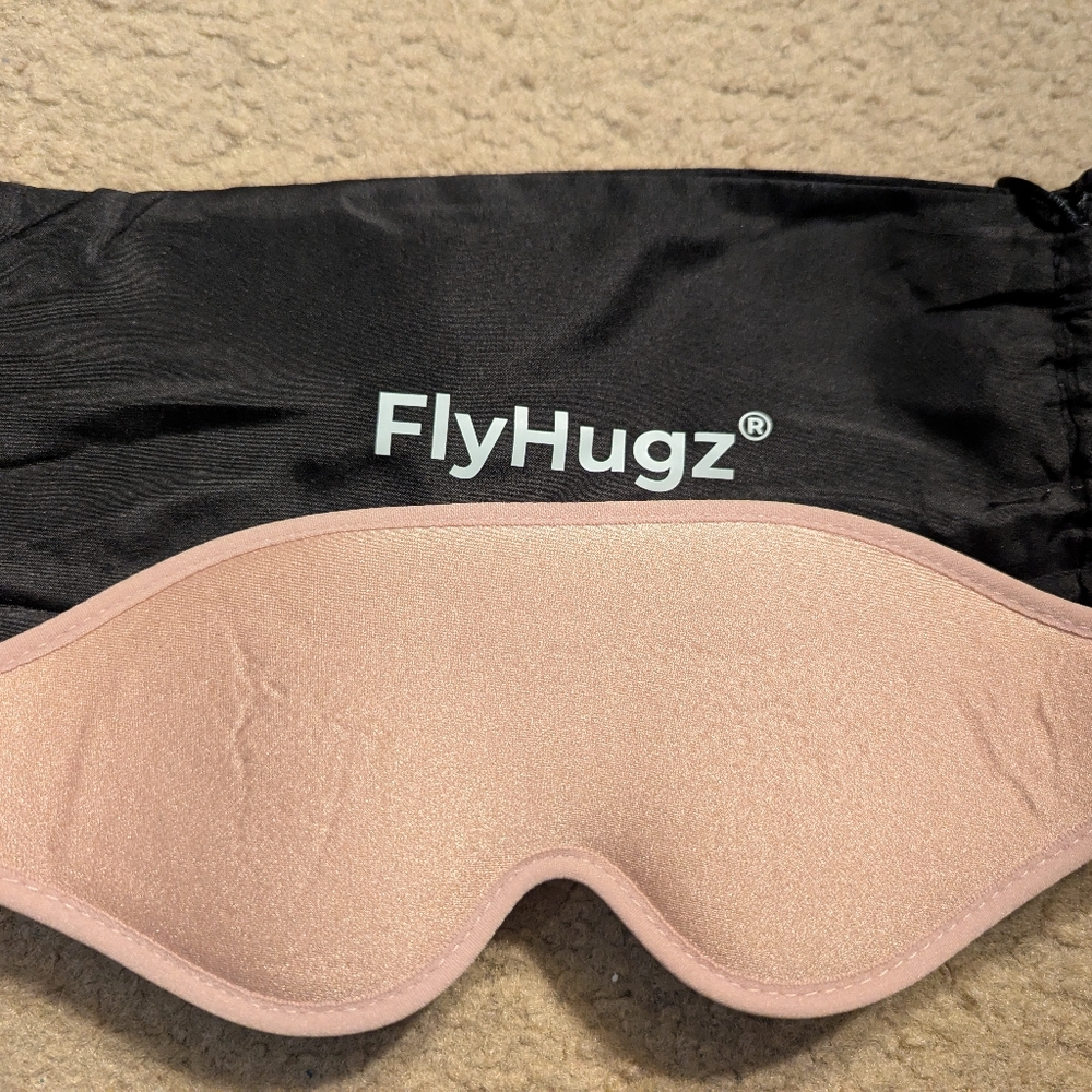 FlyHugz Pink Sleep Mask With Bag